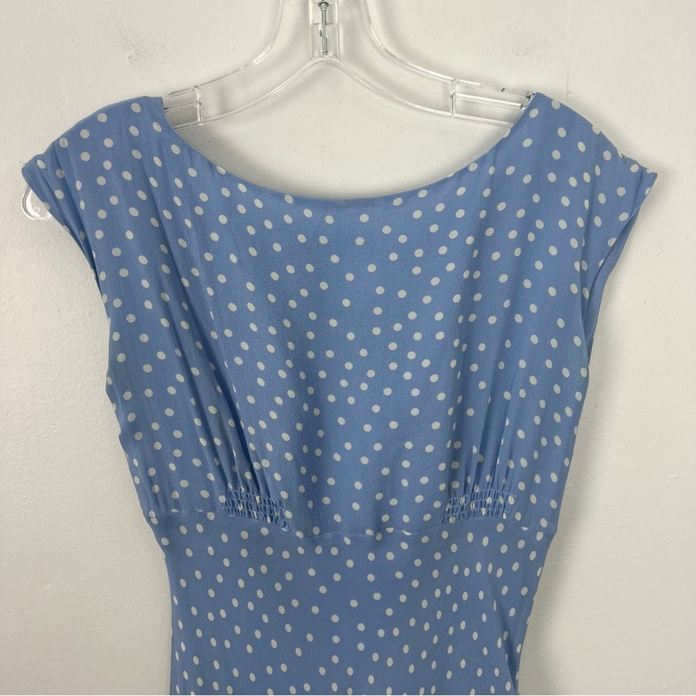 Chadwicks Vintage 100% Silk Polka Dot Midi Dress Petite - Picture 3 of 7